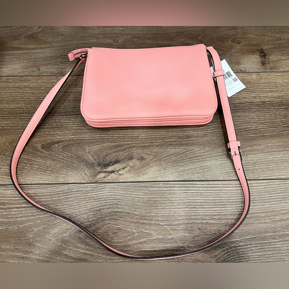Kate Spade Leila Triple Gusset Crossbody Bag Peachy Rose Pink - Picture 12 of 12